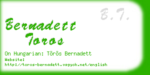 bernadett toros business card