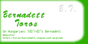 bernadett toros business card